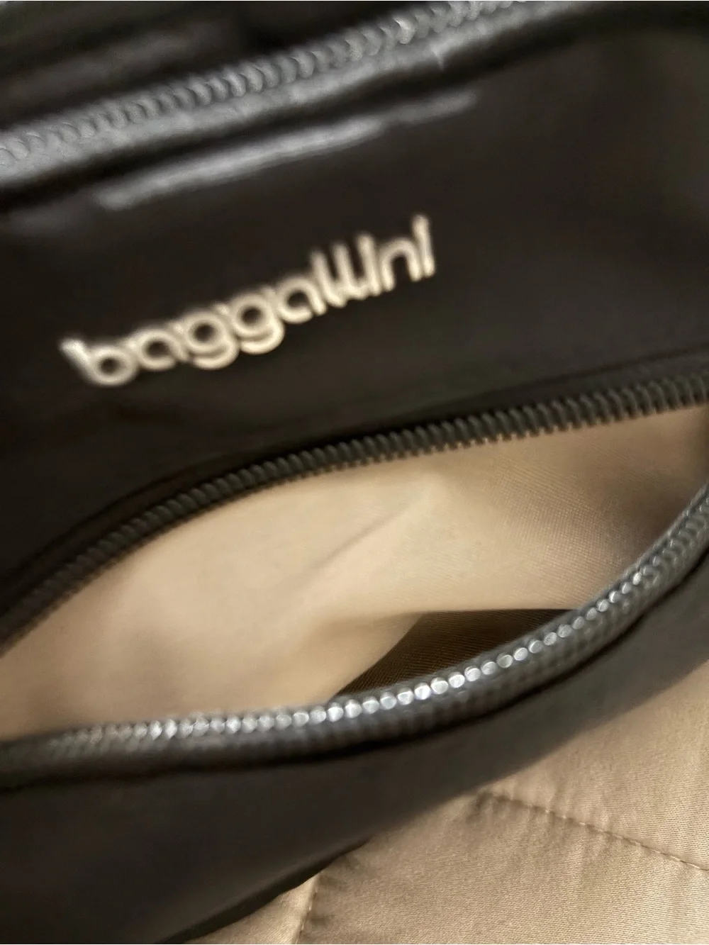 Baggallini Black Nylon Crossbody Organizer with Removable Strap